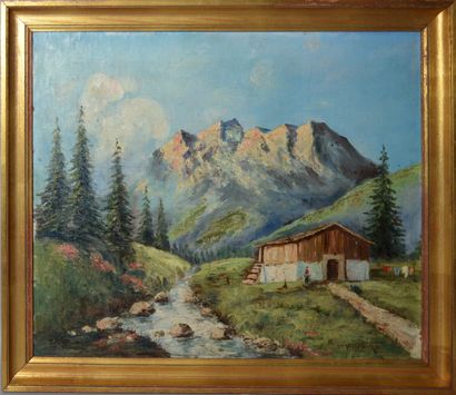 null V. ARBINO (XXe)

"Paysage de montagne dans les Alpes"

Huile sur toile signée...
