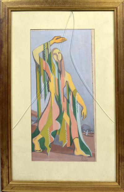 null Robert HUE (1909-1977)

"Femme dansant dans un paysage"

Gouache sur carton...