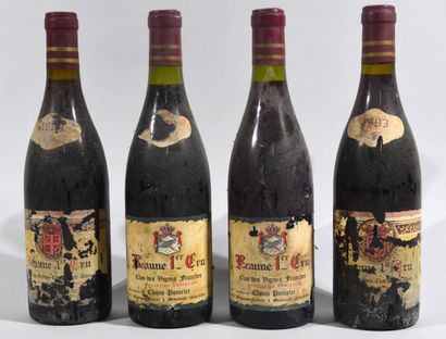 null 4 bouteilles de BEAUNE PREMIER CRU Les Grèves 1993

(étiquettes accidentées...