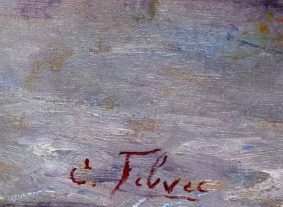 null Edouard FEBVRE (1885-1967)

"Péniche au bord des maisons"

Huile sur toile signée...