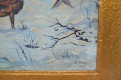 null Ecole contemporaine XXème

"Cerfs dans un paysage de montagne" 

Acrylique sur...