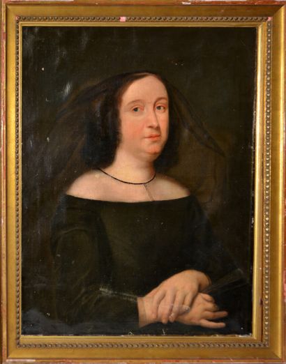 null Ecole française du XIXe siècle

"Portrait de femme à la coiffe noire"

Huile...