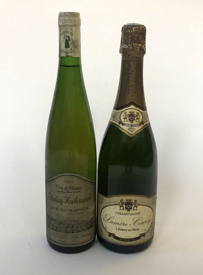 null 1 Bouteille Champagne Lamère -Courcy à Romeny-sur-Marne et 1 Bouteille Vin d'Alsace...
