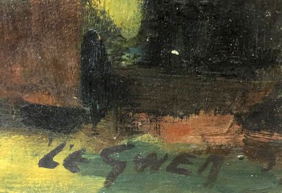 null LEGWEN XXème 

"Composition abstraite" 1959

Huile sur toile signée en bas à...