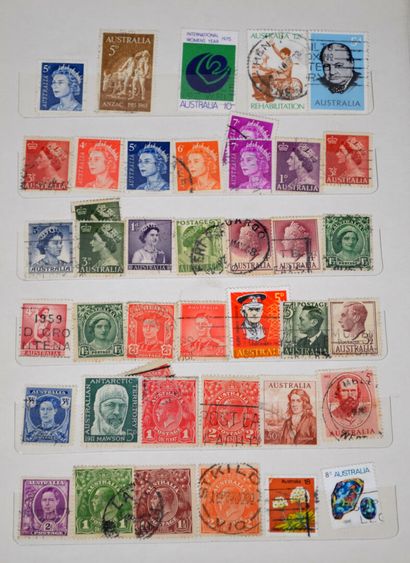 null Lot de timbres d'Asie et Moyen Orient comprenant Japon, Chine, Corée du nord,...