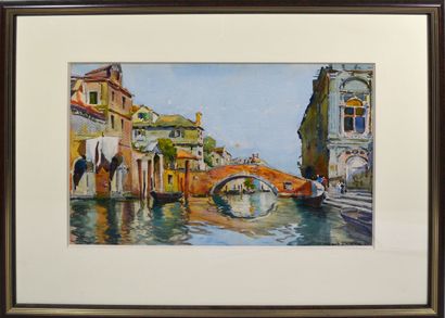 null Louis-Etienne DAUPHIN (1885-1926)

"Vue de Venise"

Aquarelle et dessin à la...