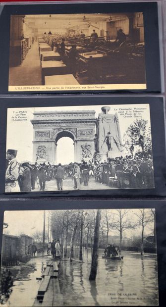 null Important lot de cartes postales comprenant dont Paris Vécu vue de nombreuses...