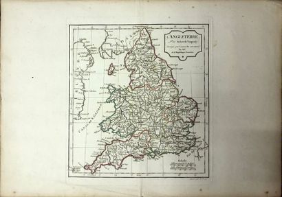 null Ensemble de cartes comprenant : 

- Robert de Vaugondy, Carte ancienne d'Angleterre...
