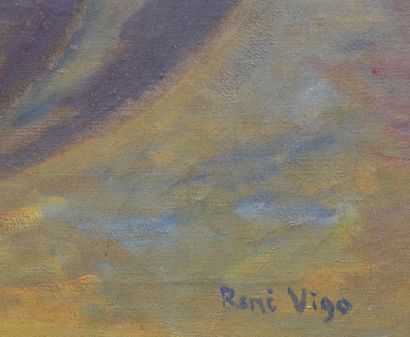null René VIGO (XXe)

"Les lilas"

Huile sur toile signée en bas à droite

73 x 91...