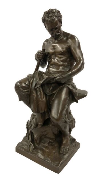 null Mathurin MOREAU (1822-1912)


"Le forgeron"


Épreuve en bronze à patine médaille,...