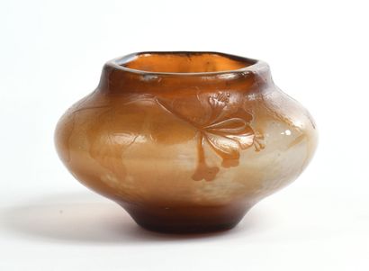 null Émile GALLE (1846-1904)


Vase à panse globulaire aplatie à décor dégagé à l'acide...