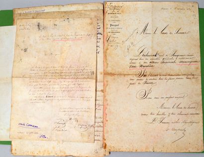 null Réunion de manuscrits et lettres autographes du XIXe siècle portant de nombreuses...