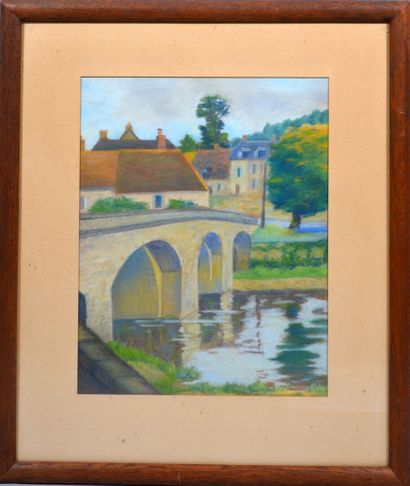 null P. BERTRAND (XXe)

"Pont à l'entrée du village"

Pastel sur papier signée en...