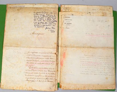 null Réunion de manuscrits et lettres autographes du XIXe siècle portant de nombreuses...