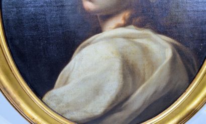 null Guido RENI (D'après)

"Portrait de Béatrice Cenci"

Huile sur toile.

(Rentoilée,...