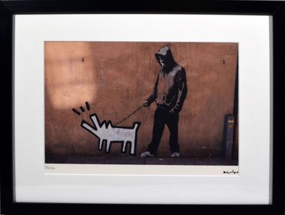 null BANKSY (né en 1974), d'après 

"Haring dog" 

Épreuve en couleur sur papier...