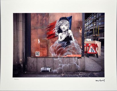 null BANKSY (né en 1974), d'après 

"Young Girl From Misérables" 

Épreuve en couleur...