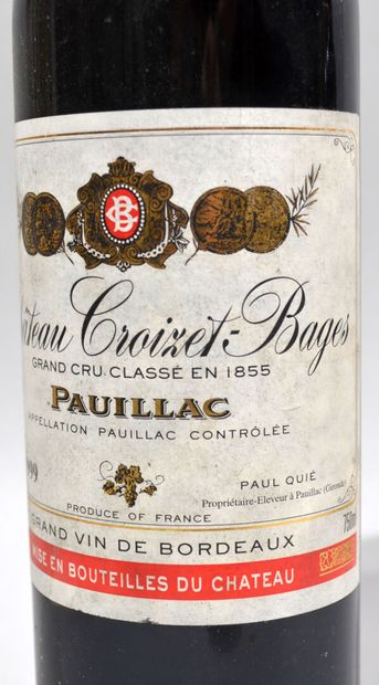 null Lot comprenant:

-1 bouteille de CHATEAU LYNCH-MOUSSAS 1999 Pauillac 

-1 bouteille...