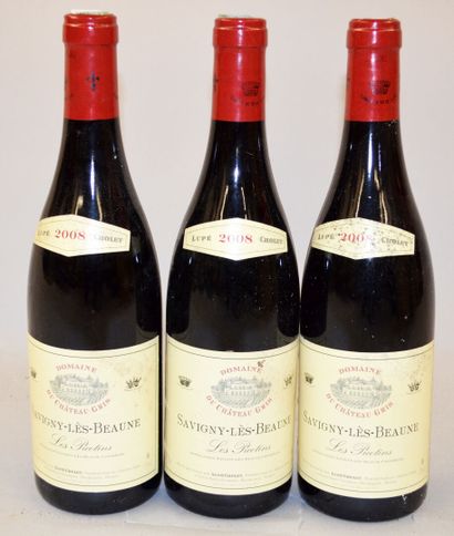 null 3 bouteilles de DOMAINE DU CHATEAU GRIS Les Picotins Savigny-les-Beaune Lupé...