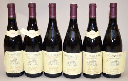 null 6 bouteilles de BOURGEUIL L'ECHELLERIE Guy Saget 1999

(étiquettes décollée...