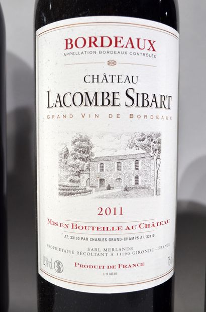 null 29 bouteilles de CHATEAU LACOMBE SIBART Bordeaux 2011