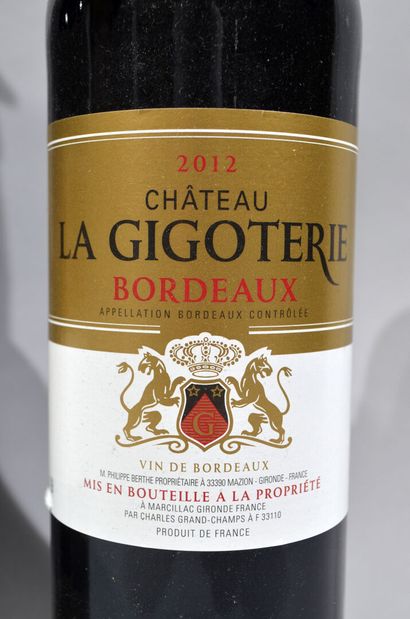 null 23 bouteilles de CHATEAU LA GIGOTERIE Bordeaux 2012