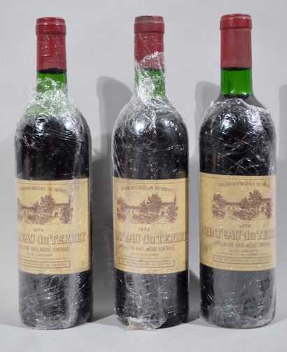 null 3 bouteilles de CHATEAU DU TERRAY Haut médoc 1974