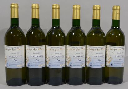 null 6 bouteilles de LOUPS DES MERS (blanc) Bordeaux Sec 2004 (bouteilles numéro...