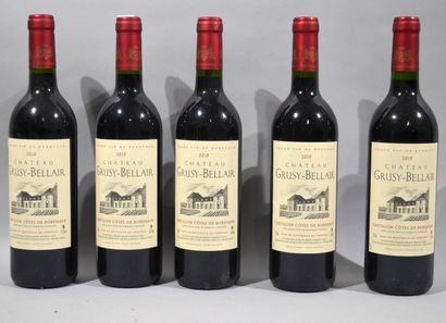 null 23 bouteilles de CHATEAU GRUSY-BELAIR Castillon Côtes de Bordeaux 2010
