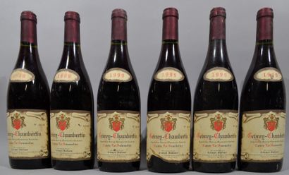 null 6 bouteilles de GEVREY-CHAMBERTIN cuvée Le sommelier, Lionel DUFOUR 1999

(usures...