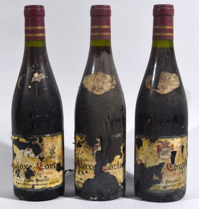 3 bouteilles d'ALOXE CORTON Clovis Poncelet...