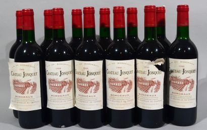 null 12 bouteilles de CHATEAU JONQUET Bordeaux Gaec Ninaud 1998

(étiquettes déc...