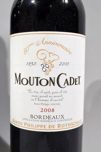 null 4 bouteilles de MOUTON CADET Bordeaux 2008