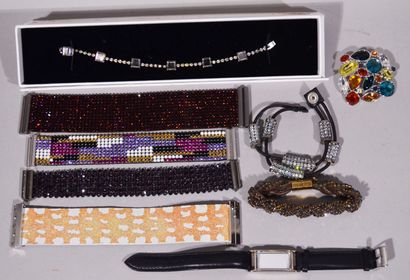 null SWAROVSKY

Lot de bijoux comprenant bracelets manchettes, bracelet en cuir,...