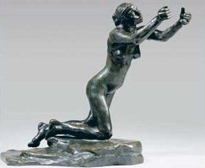 Camille CLAUDEL (1864-1943) L’implorante
Épreuve en bronze à patine brun-vert signée... Gazette Drouot