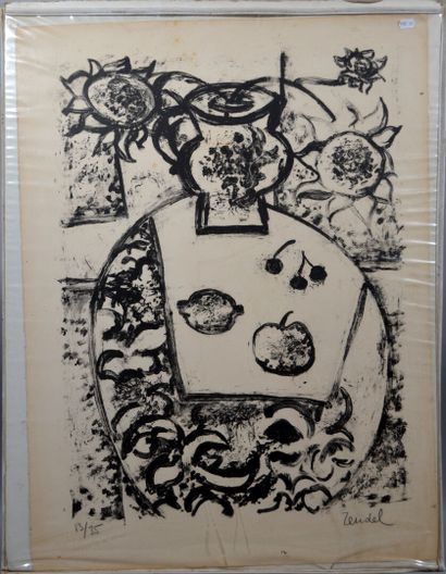 null Gabriel ZENDEL (1906-1992).

"Table" et "Portrait de femme"

Lithographie signée...