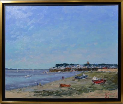 null Guy LEGENDRE (né en 1946) "Le Crotoy baie de Somme" Huile sur toile signée en...