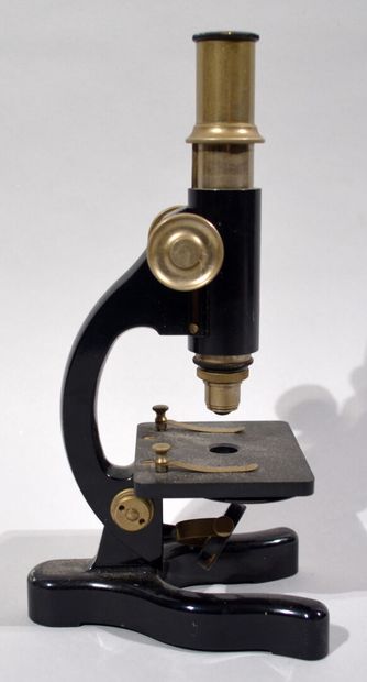 null VION

Microscope de laboratoire en métal noir et laiton - Grossissement x 10

Marqué...