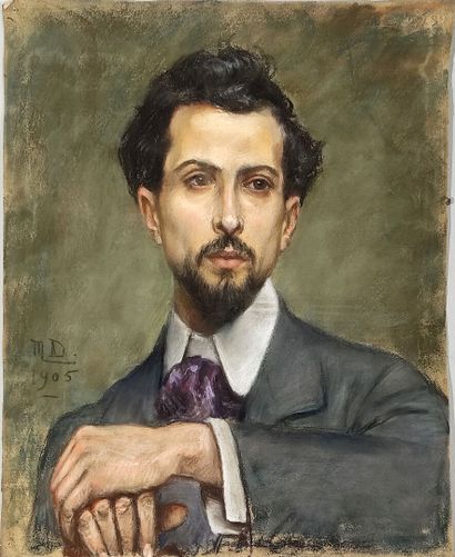 null Marguerite DUBOIS (1883-?)
"Portrait d'hommes à la moustache"
Deux Pastels un...