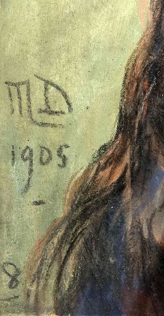 null Marguerite DUBOIS (1883-?)
"Portrait d'une fillette"
Pastel monogrammé MD daté...