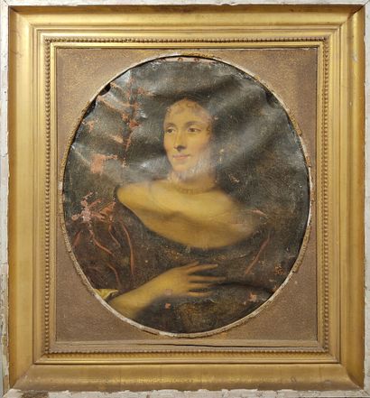 null École FRANCAISE du XIXe siècle
"Portrait de femme"
Huile sur toile
(important...