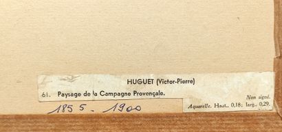 null Victor Pierre HUGUET (1835-1902) Attribué à
"Mas provençaux" 
Aquarelle sur...