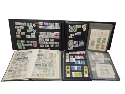 null Lot de :
- huit albums de timbres français principalement neufs semi-modernes...