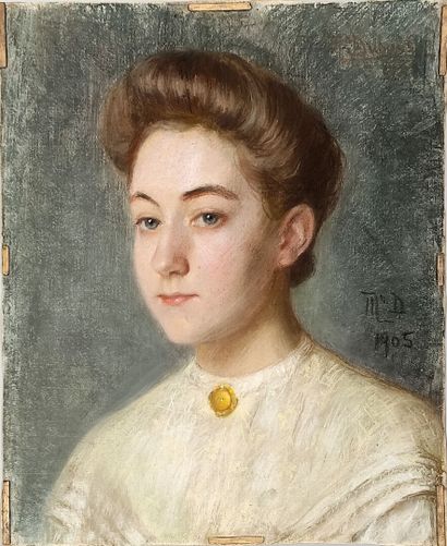 null Marguerite DUBOIS (1883-?)
"Portrait d'une jeune femme
Pastel monogrammé MD...