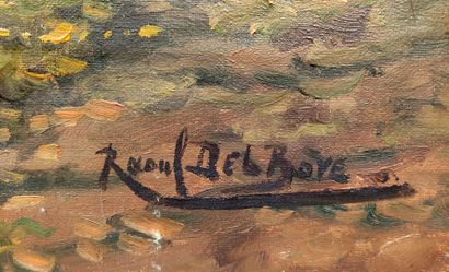 null Raoul DELBOVE (XX)
"Vue sur le petit pont de pierre"
Huile sur panneau signée...