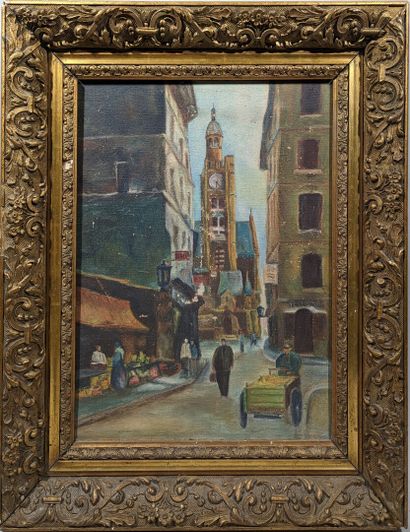 null Léon BROQUET (1869-1935)
"Vue sur le clocher"
Huile sur toile signée en bas...