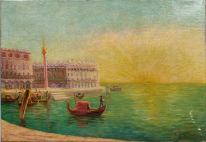 null CHRETIEN (XXe)
"Le grand canal de Venise"
Huile sur toile signée en bas à droite
(trou)
38.5...