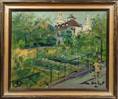 null Georges BERGER (1908-1976)
"Vignes à Montmartre"
Huile sur toile en bas à droite...