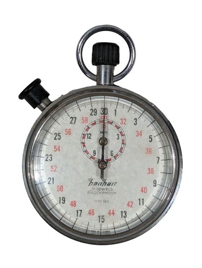null Hanhart, Allemagne. 
Chronomètre de précision 1/10ème.
Diam : 5,5 cm
Avec boitier...