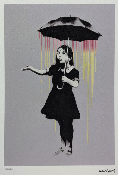 null BANKSY (né en 1974), d'après 
"Nola (Colors Rain)" 
Épreuve en couleur sur papier...